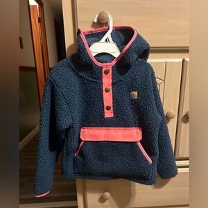 Carhartt Navy and Pink Kids Fleece Hoodie